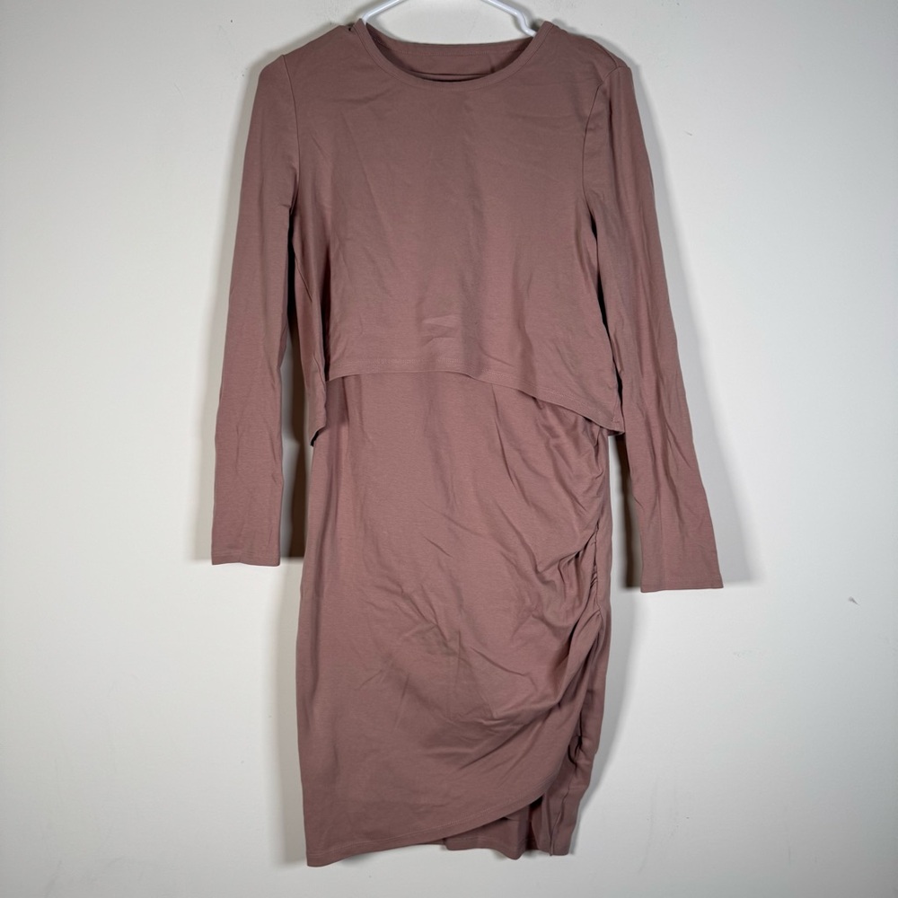 Bae. The Label blush pink long sleeve maternity dress size small